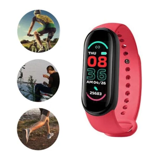 Išmanioji apyrankė- laikrodis, raudonas